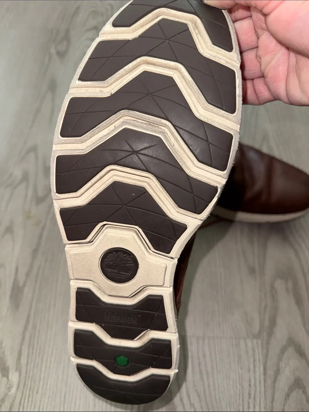 Timberland Brown Leather Lace-Up Derby with White Sole